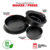 Stuffed Burger Press Patty Maker for Hamburger and Mini Sliders, Detachable and Nonstick Stuffed Burger Press Kit (Black, 2 Piece Set) - Image 2