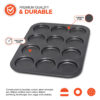 Muffin Top Pan, Non Stick 12 Cavity Whoopie Pie Baking Pan - Image 3