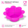 Silicone Cupcake Flower Mold Holders Set of 12 (Pink, Blue, Green, Yellow) - Image 2
