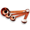 Metal Measuring Spoons, Coppertone Stainless Steel Utensil, Engraved Measurements, (Set of 4)