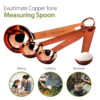 Metal Measuring Spoons, Coppertone Stainless Steel Utensil, Engraved Measurements, (Set of 4) - Image 4