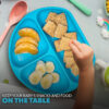 Baby Suction Plates, Silicone Suction Plate With Lid, (Blue) - Image 6