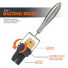 Silicone Basting Brush for Cooking or Pastry with Stainless Steel Handle with Silicone or Natural Bristles, 10- inches - Image 3