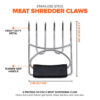 Stainless Steel Meat Claws, Pork Turkey Chicken Brisket with 6 Prong Rubber Grip Meat Shredding (Black, 2 Piece) - Image 2