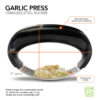 Stainless Steel Garlic Press, Garlic Rocker Crusher with Silicone Garlic Peeler and Brush (3 piece set) - Image 2