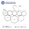 Scarf Hanger Organizer Holder for Closet Space Saving Organization and Storage, 8 Satin Chrome Rings - Image 2