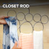 Scarf Hanger Organizer Holder for Closet Space Saving Organization and Storage, 8 Satin Chrome Rings - Image 5