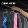 Scarf Hanger Organizer Holder for Closet Space Saving Organization and Storage, 8 Satin Chrome Rings - Image 6