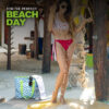 Reusable Waterproof Beach Tote with Zipper and Front Pocket For Beach, Travel, and Shopping - Image 5